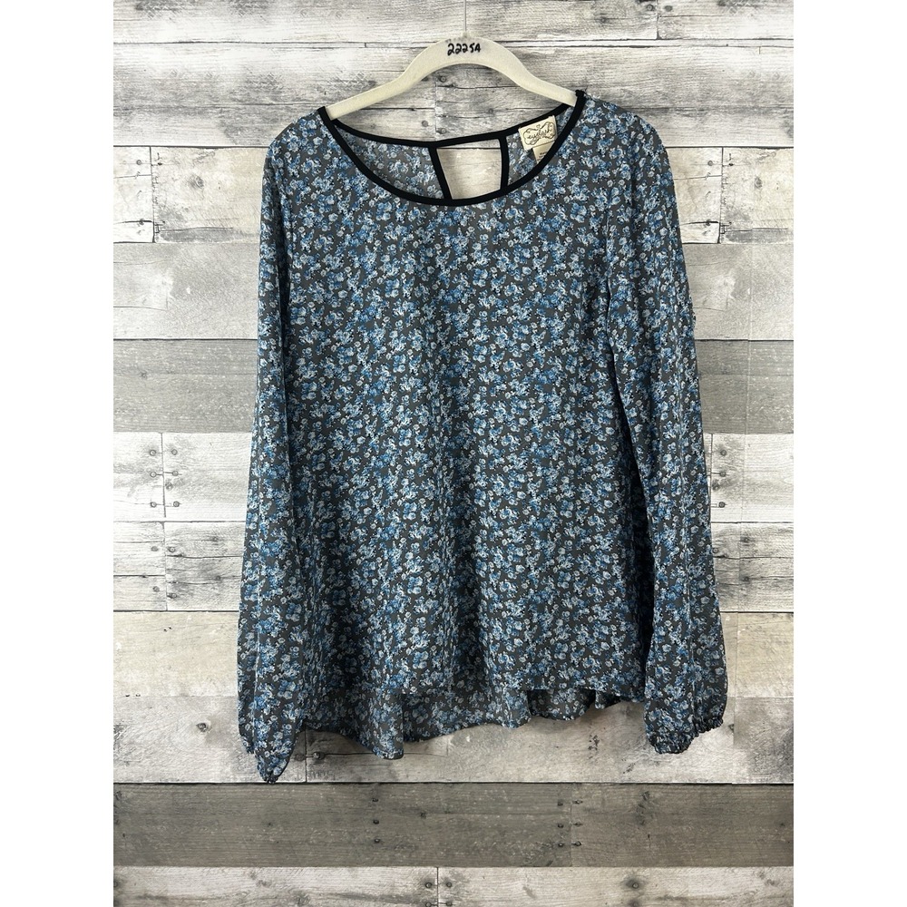 Eyelash Couture Large Long Sleeve Floral Blouse